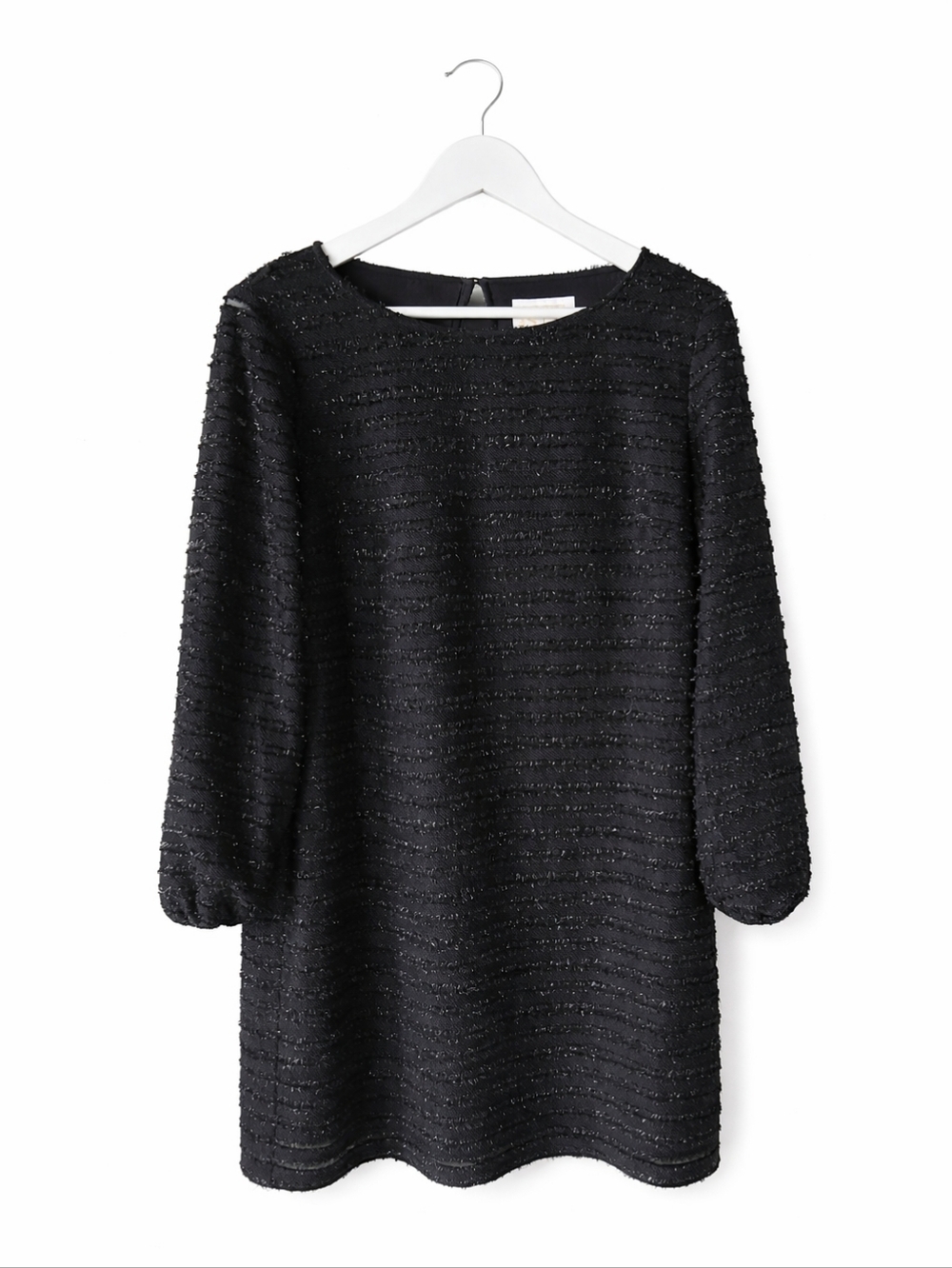 Sail to Sable Black Metallic Shift Dress, Size 14